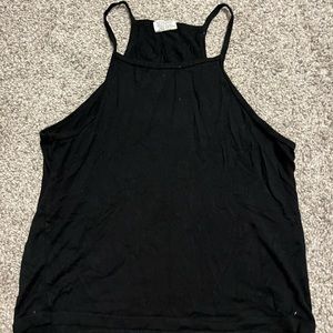 black, medium length, tank top